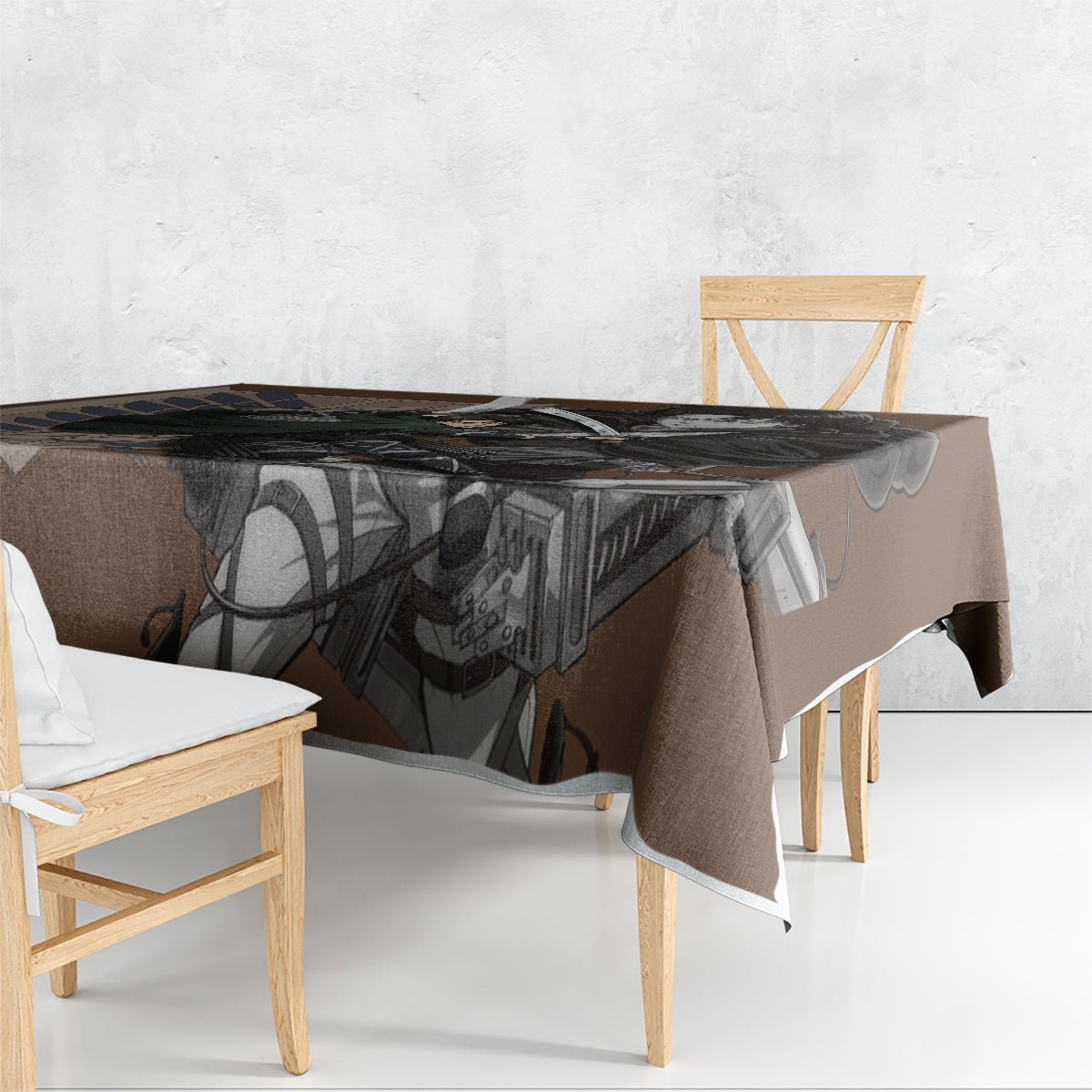 AOT Levi Ackerman Tablecloth TS04 - The Mazicc - S - 90 x 90 cm - Brown
