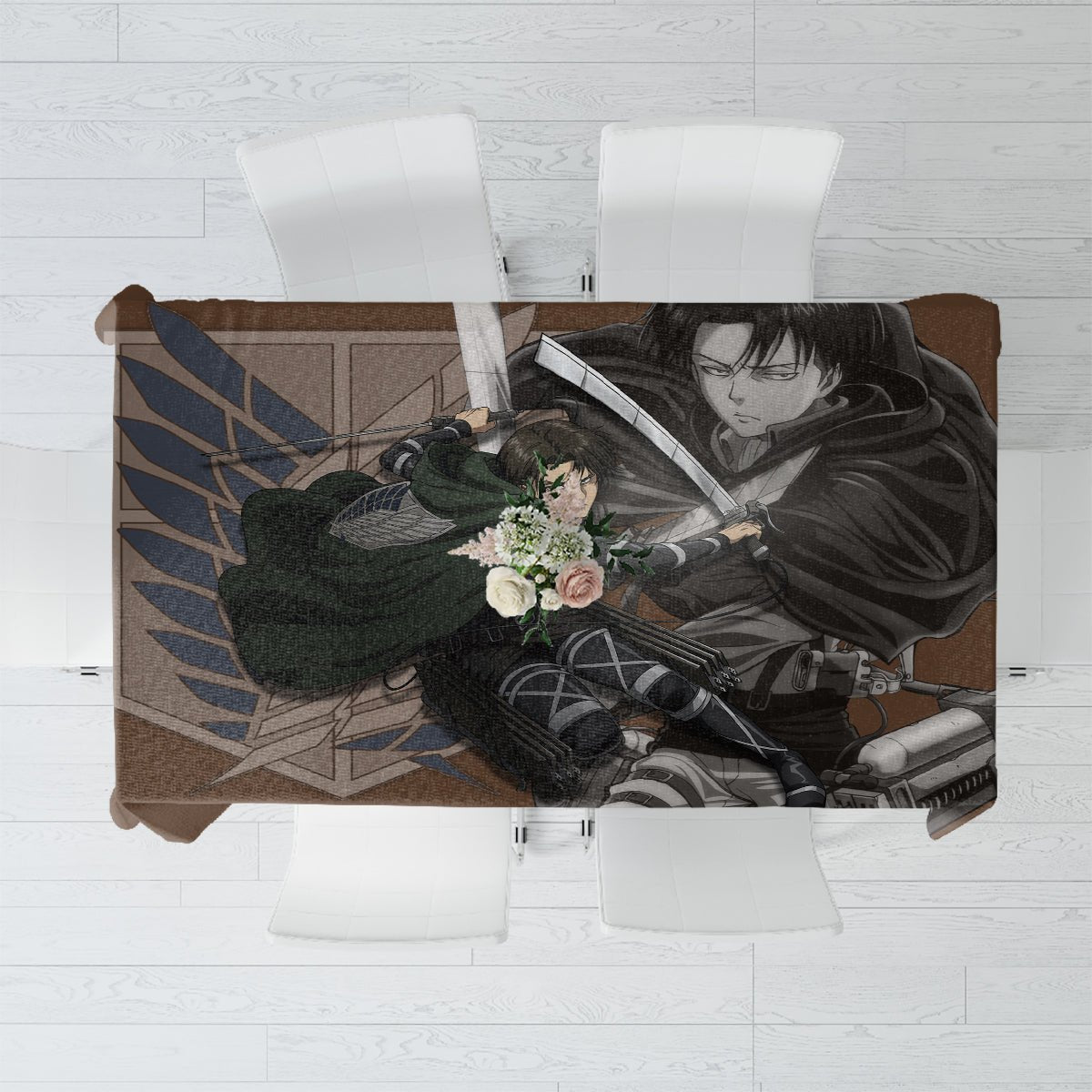 AOT Levi Ackerman Tablecloth TS04 - The Mazicc - S - 90 x 90 cm - Brown