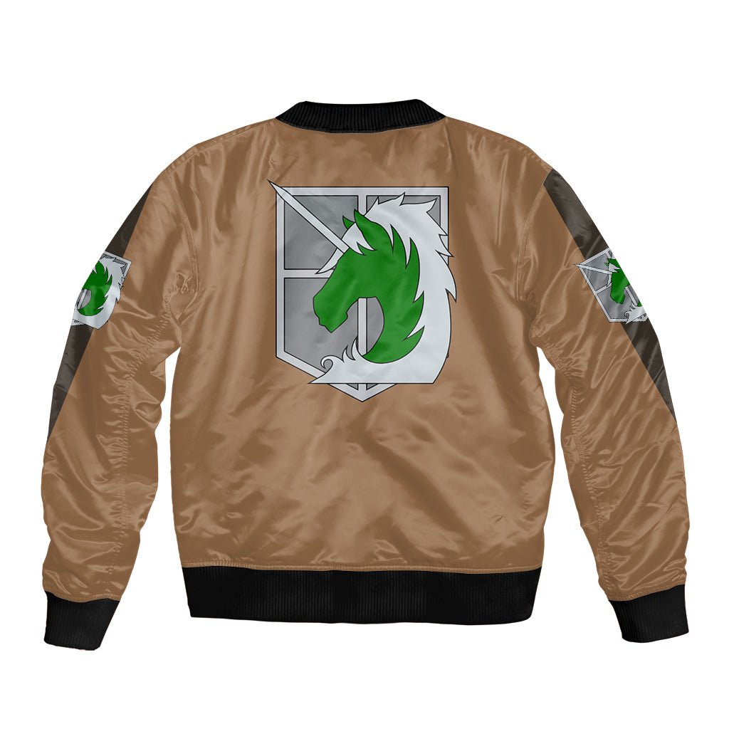 AOT Military Police Bomber Jacket TS04 - The Mazicc - Unisex - S - Brown