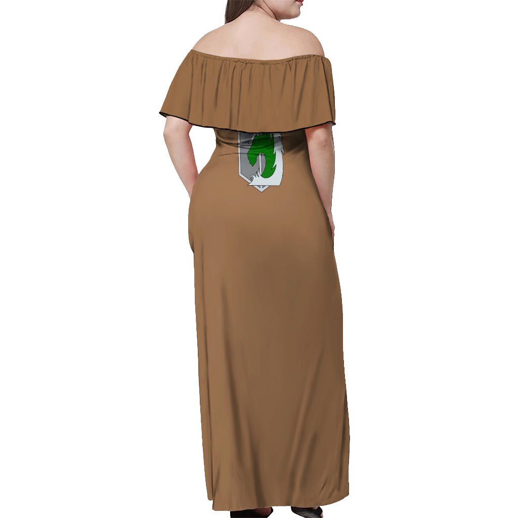 AOT Military Police Off Shoulder Maxi Dress TS04 - The Mazicc - Women - S - Brown