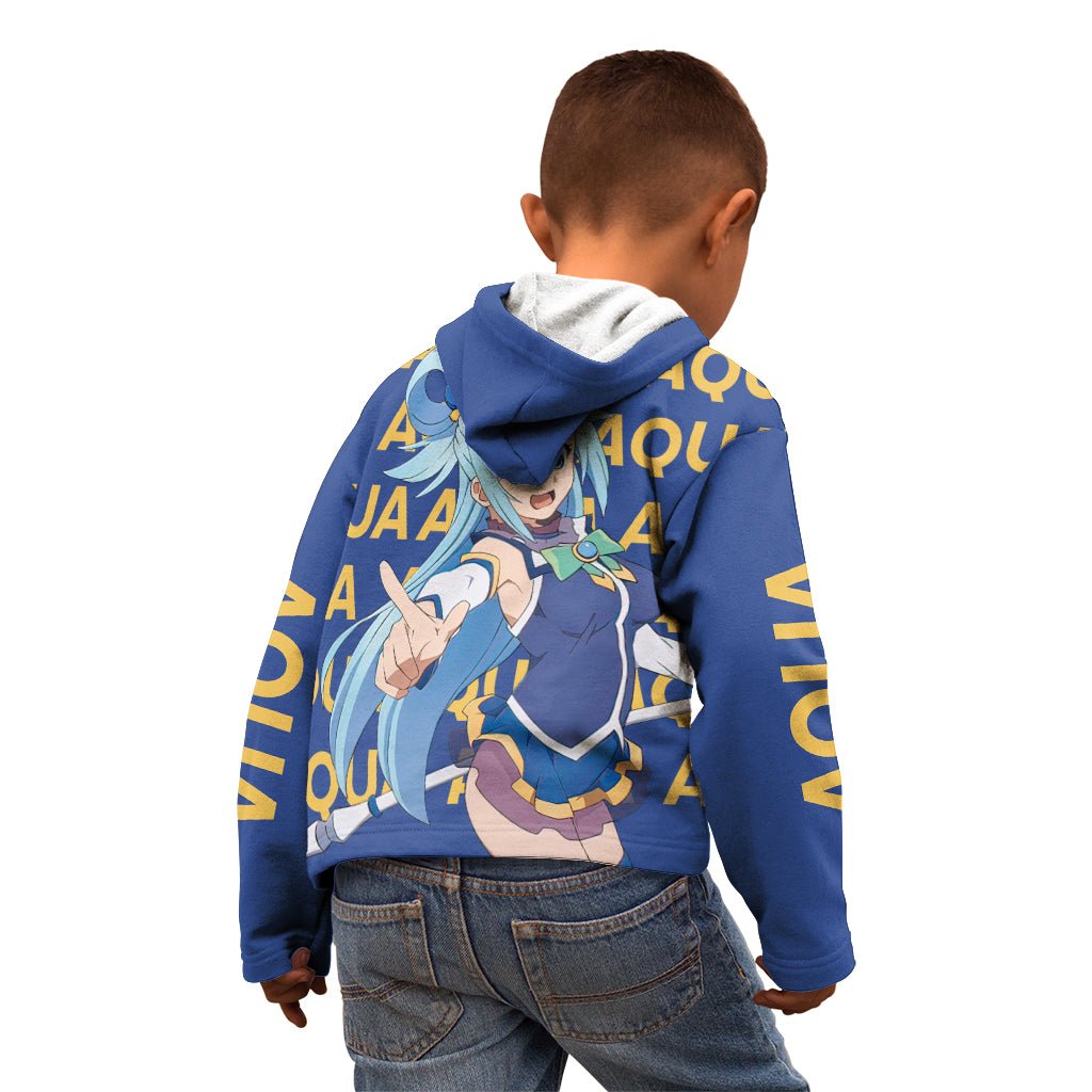 Aqua KonoSuba Kid Hoodie Anime Style TS04 - The Mazicc - Zip Hoodie - Toddler 2T - Blue