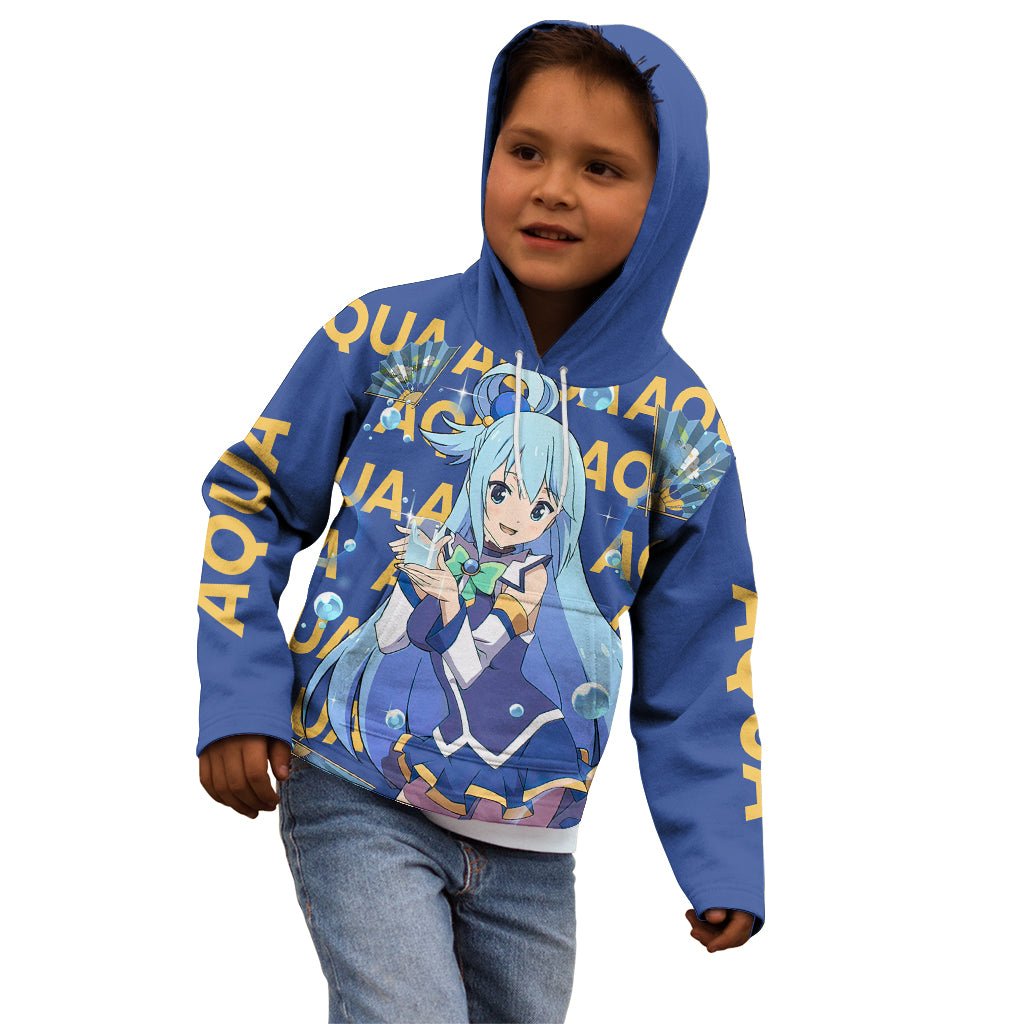 Aqua KonoSuba Kid Hoodie Anime Style TS04 - The Mazicc - Zip Hoodie - Toddler 2T - Blue