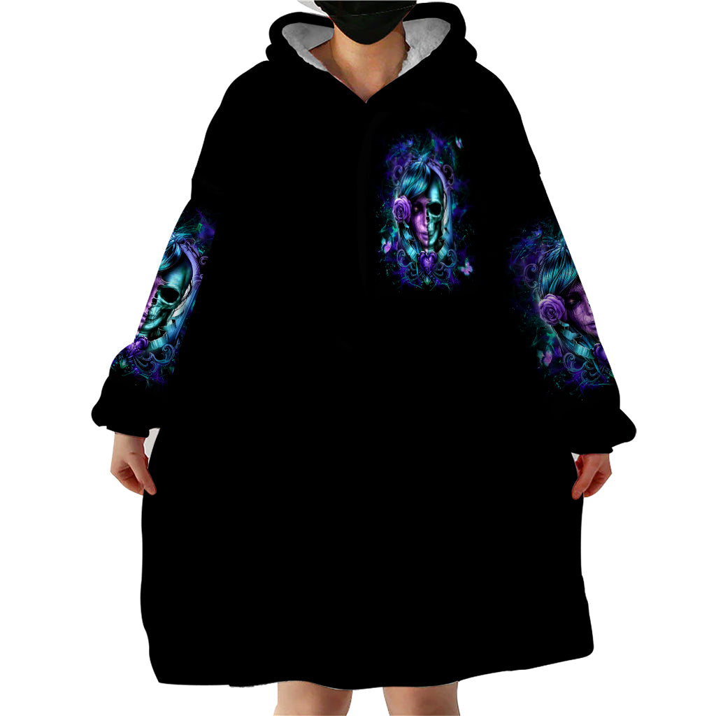 Lady Skull Wearable Blanket Hoodie Don't Try To Figure Me Out I'm A Special Kind Of Twisted