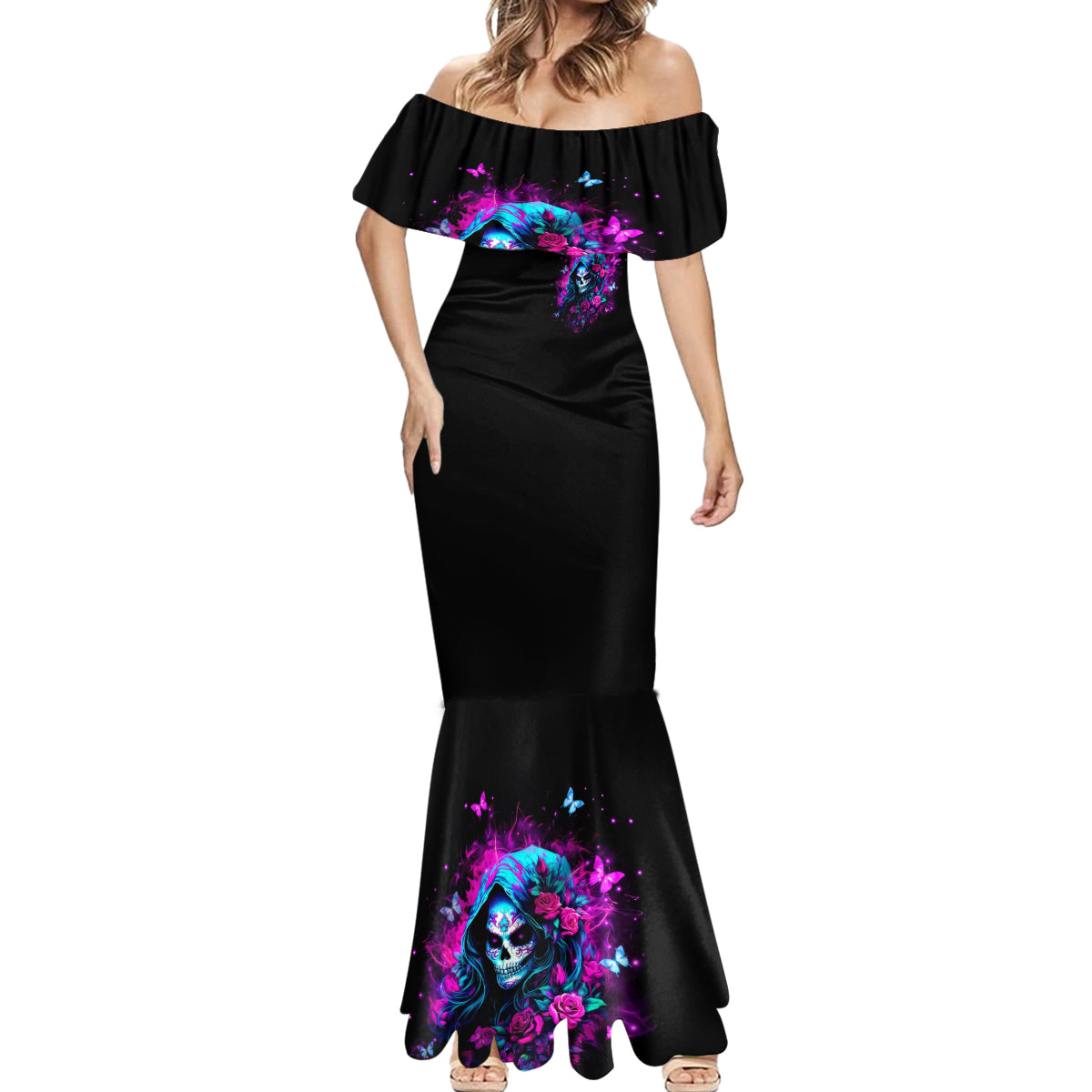 Witch Skull Mermaid Dress I'm A Good Person But Don't Give Me A Reason To Show Evil Side