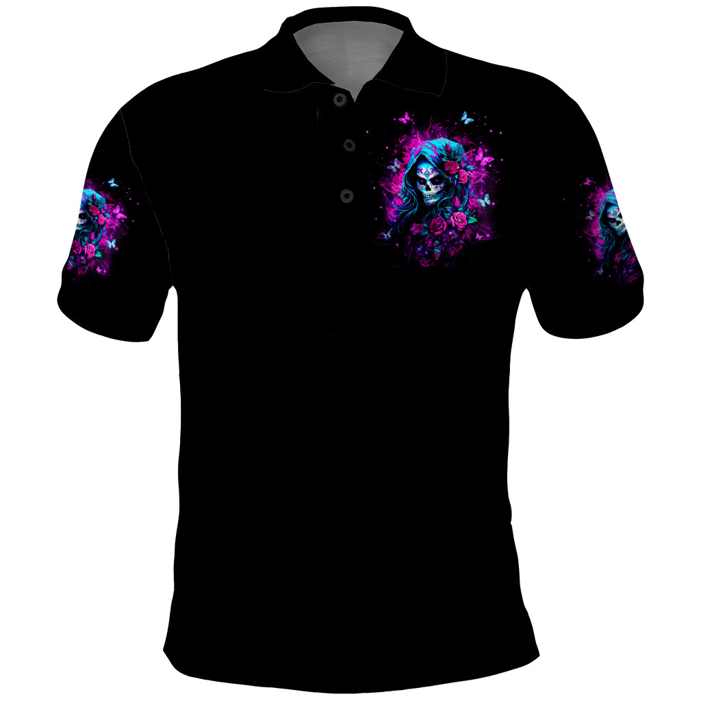 Witch Skull Polo Shirt I'm A Good Person But Don't Give Me A Reason To Show Evil Side