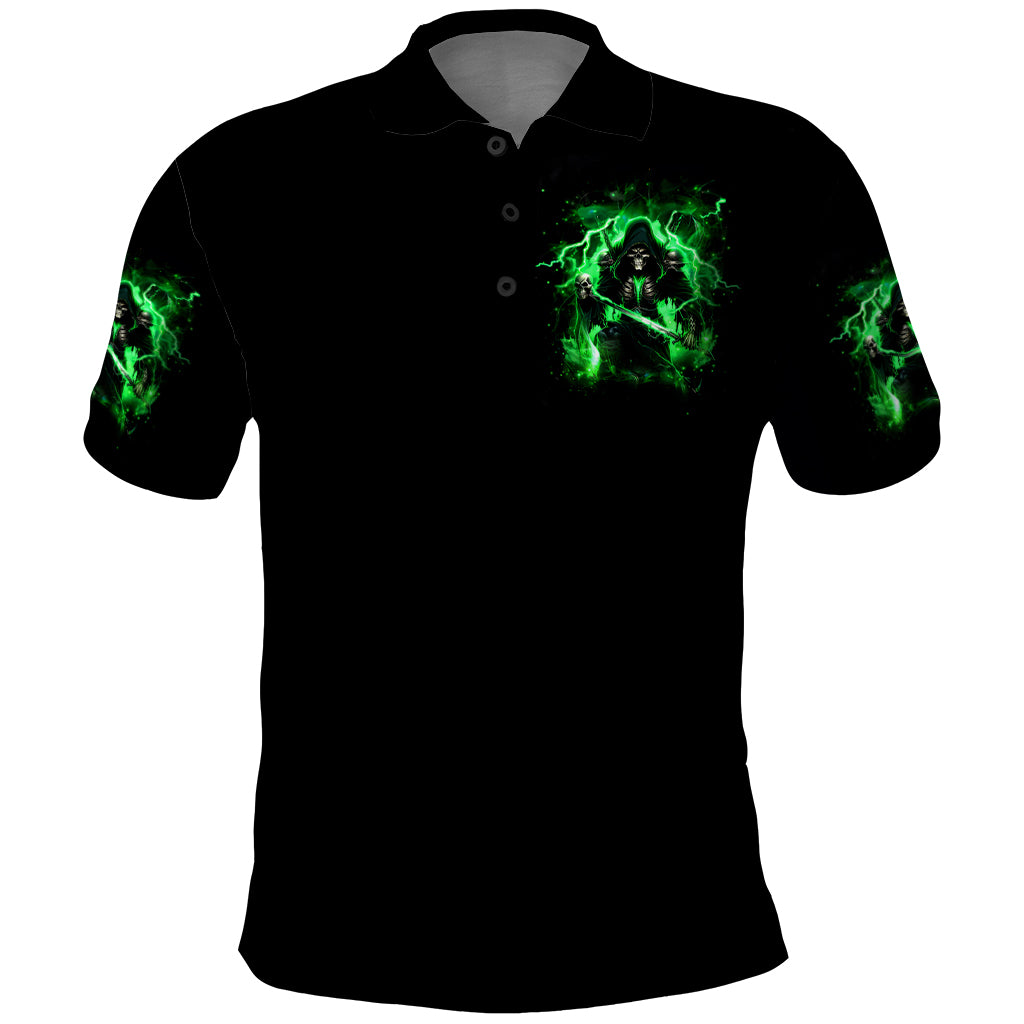 Reaper Skull Polo Shirt That Which Does Not Kill Me Should Run