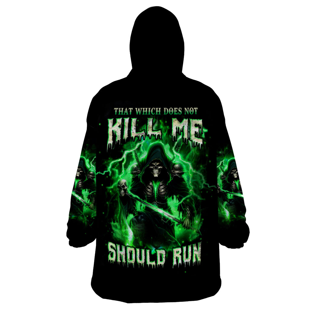 Reaper Skull Wearable Blanket Hoodie That Which Does Not Kill Me Should Run