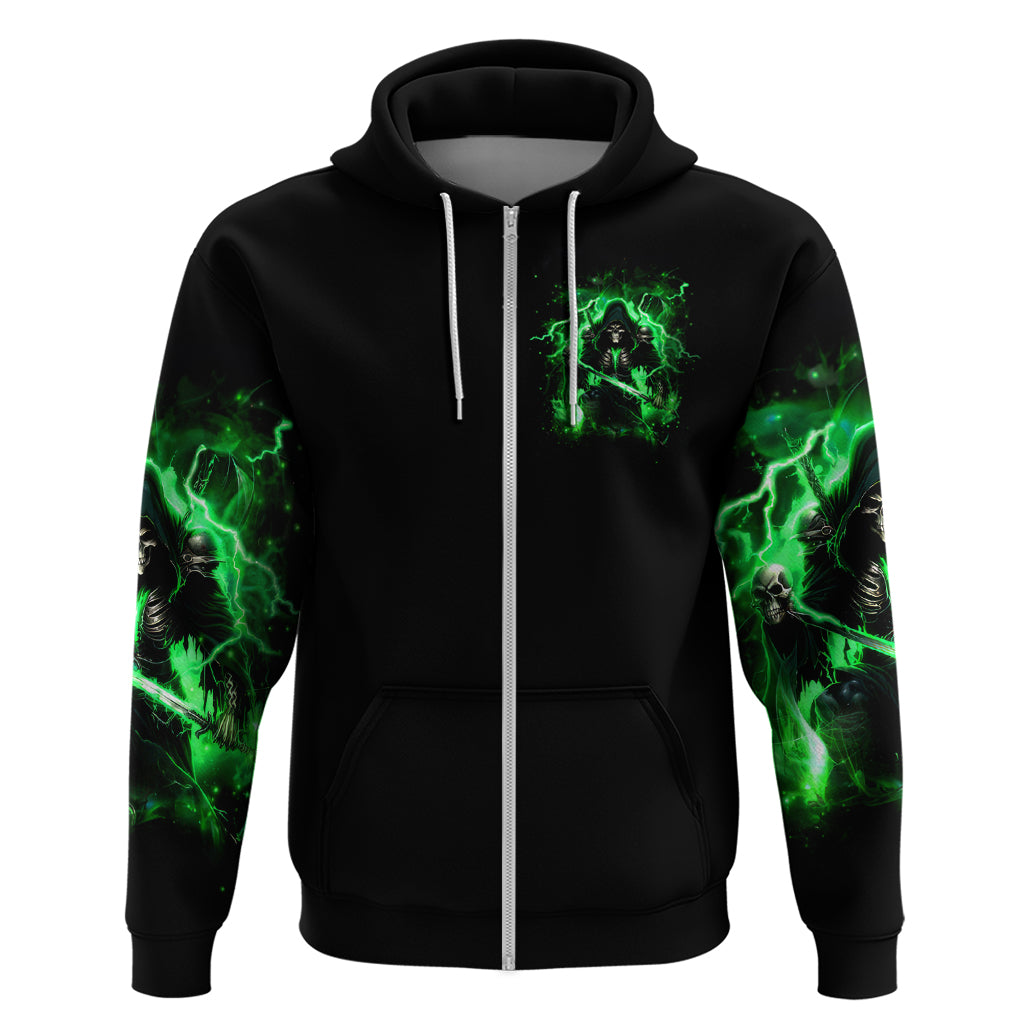 Reaper Skull Zip Hoodie That Which Does Not Kill Me Should Run