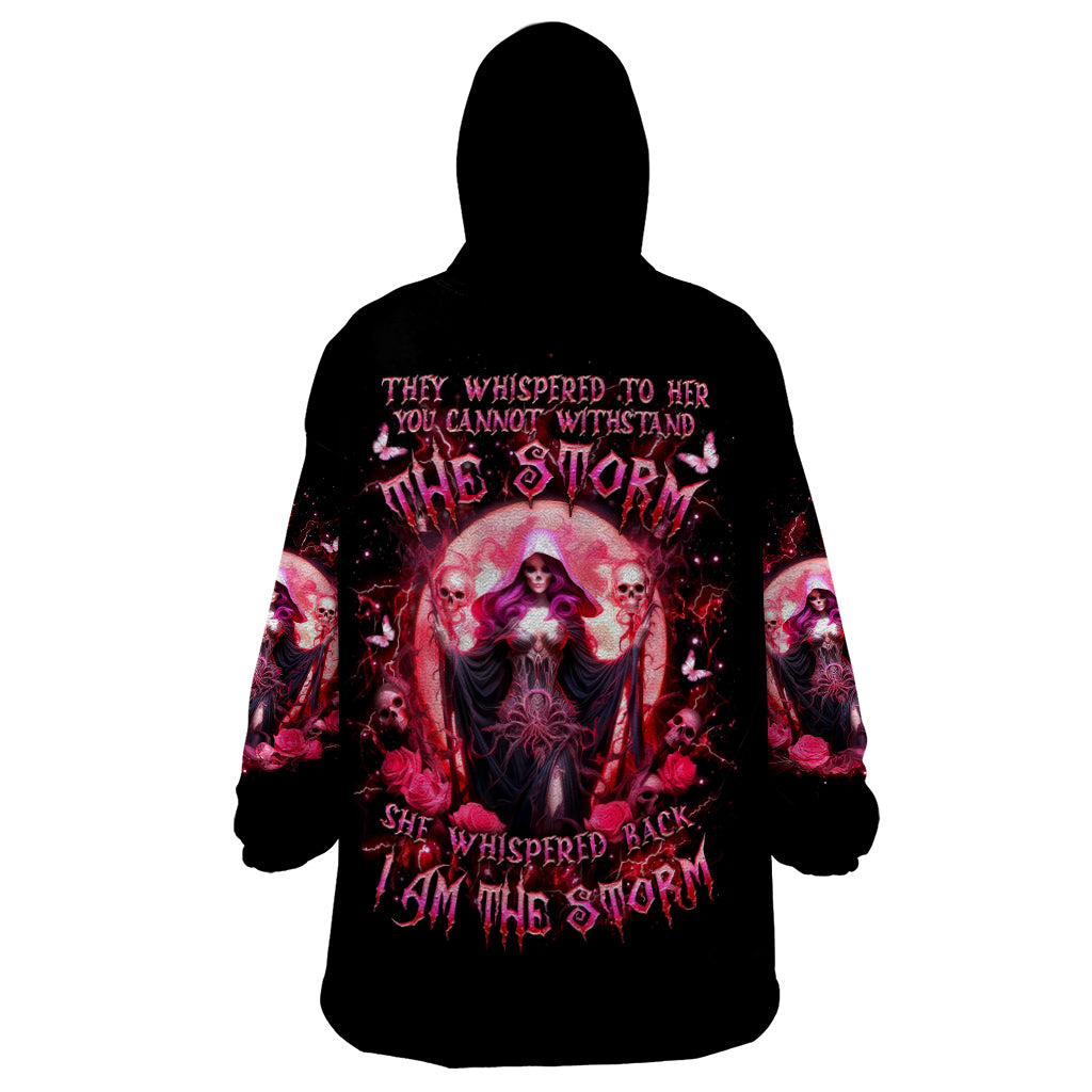 Witch Skull Wearable Blanket Hoodie She Whispered Back Iam The Storm