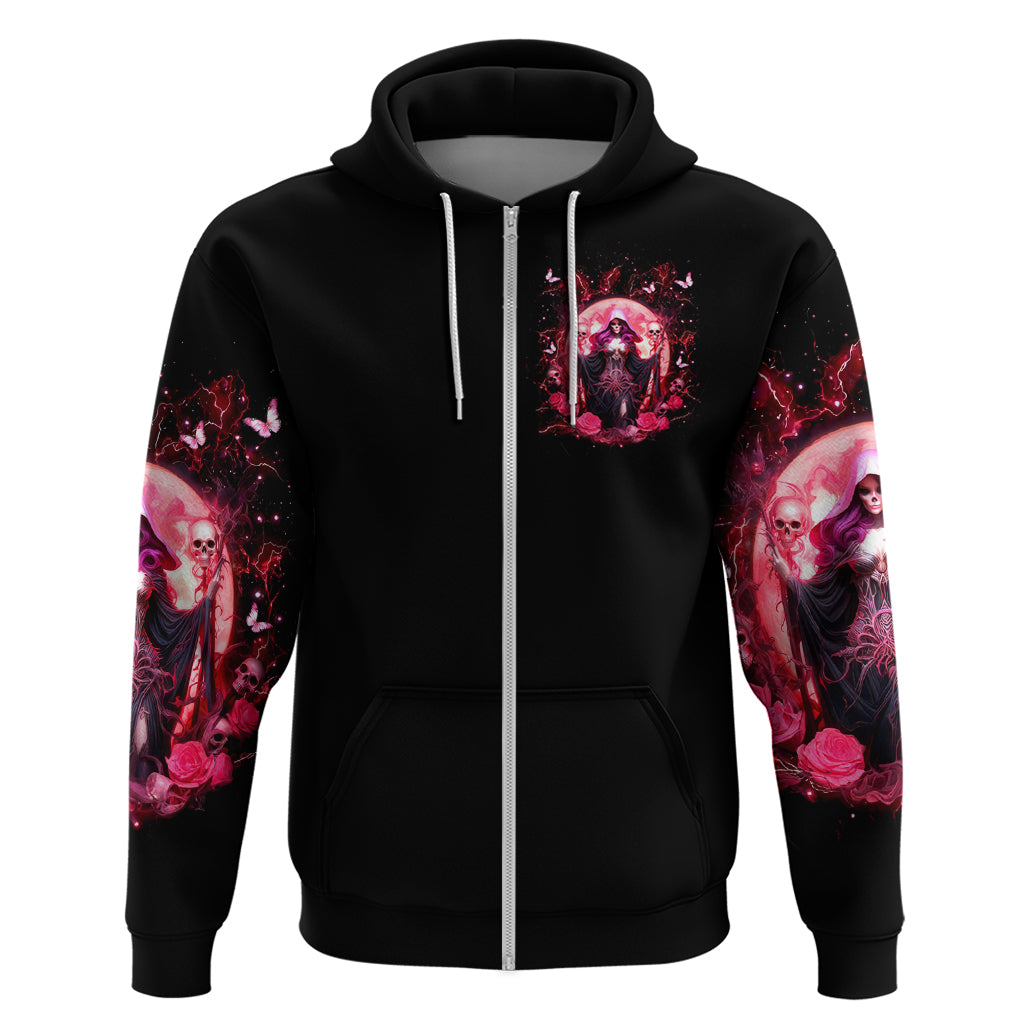 Witch Skull Zip Hoodie She Whispered Back Iam The Storm