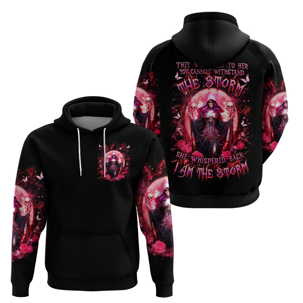 Witch Skull Zip Hoodie She Whispered Back Iam The Storm