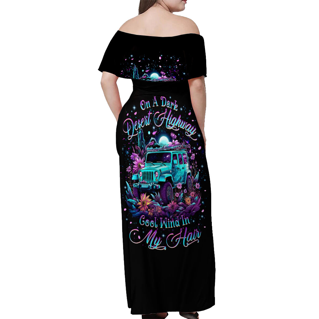 Forest Jeep Off Shoulder Maxi Dress On A Dark Desert Highway Cool Wind In My Hair