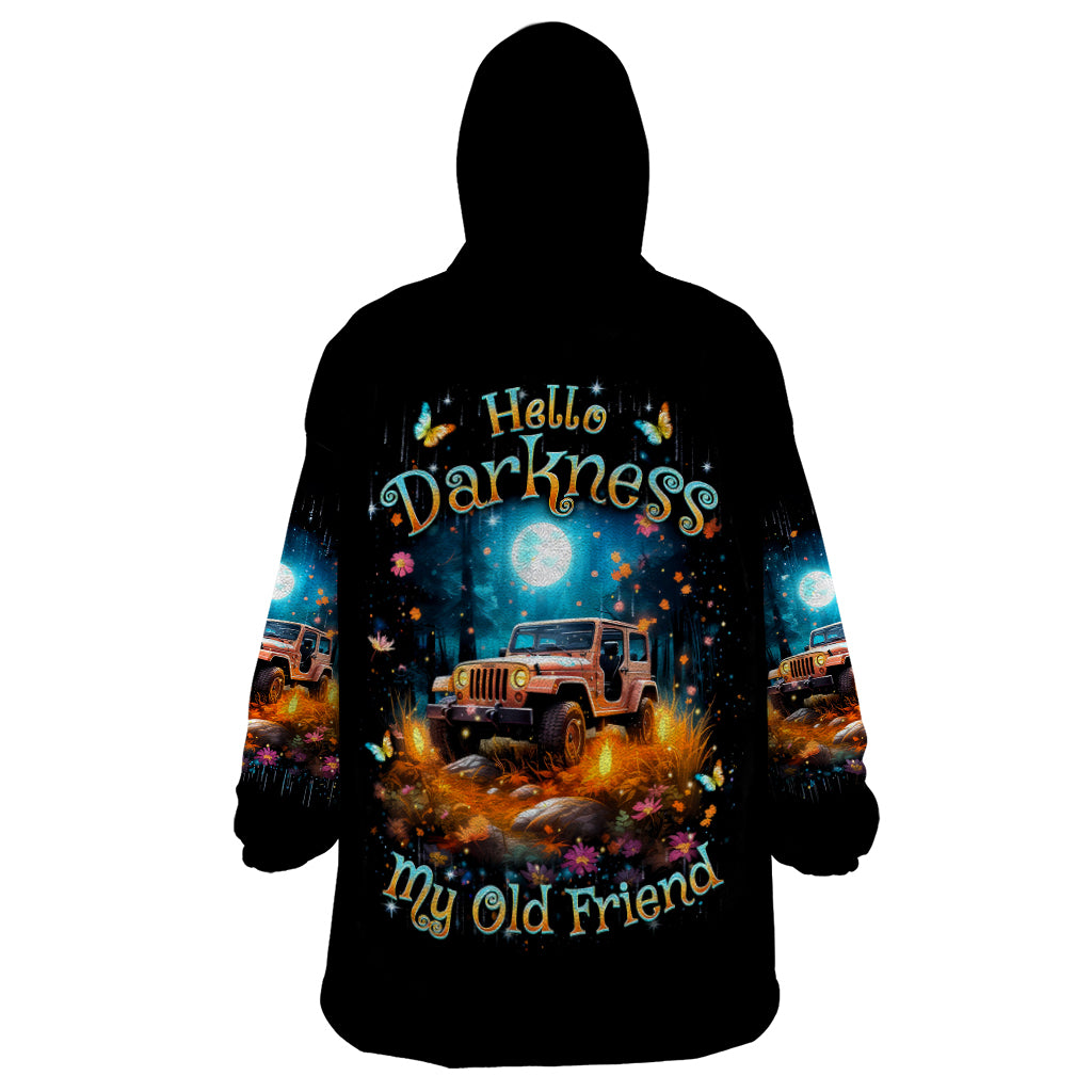 Forest Jeep Wearable Blanket Hoodie Hello Darkness My Old Friend