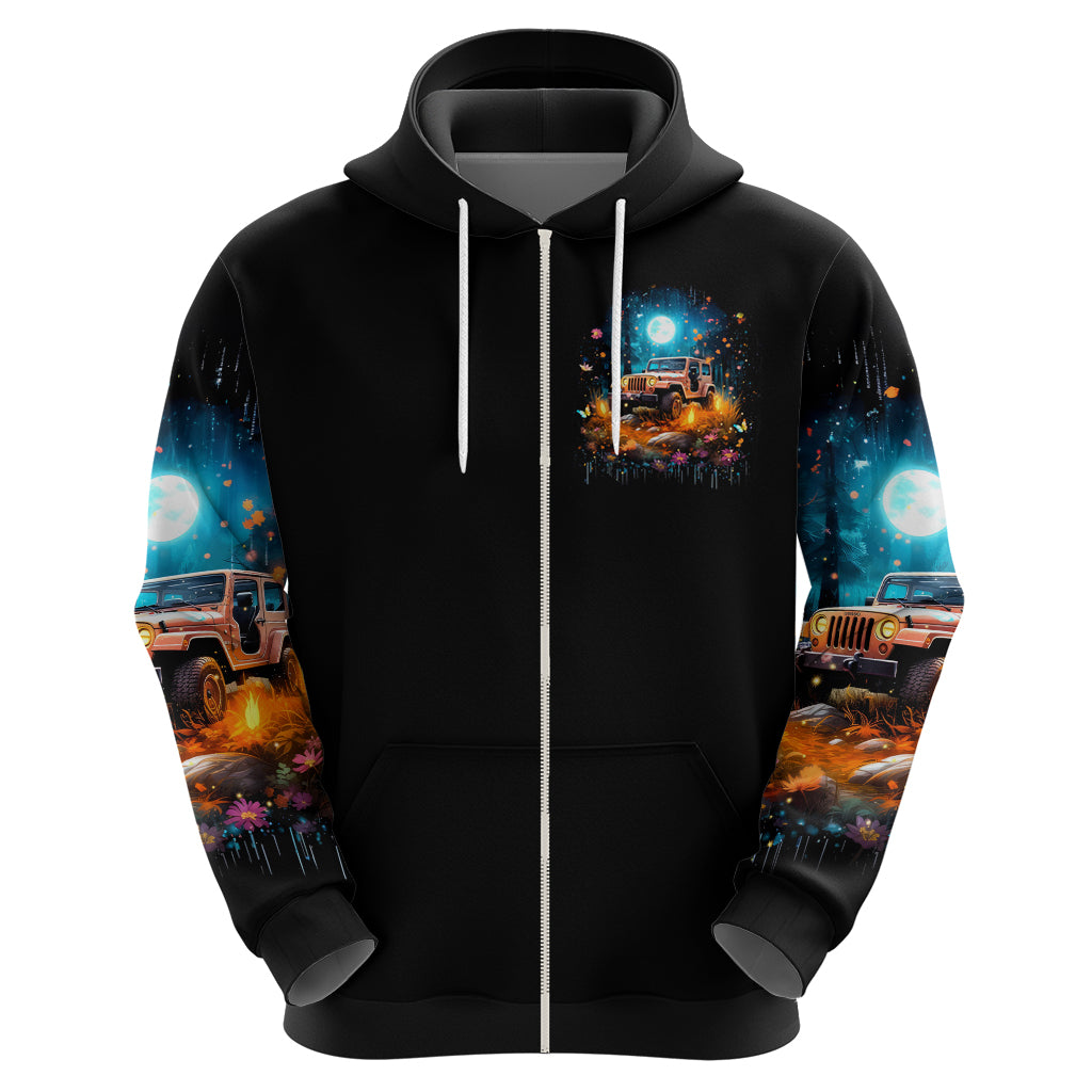 Forest Jeep Zip Hoodie Hello Darkness My Old Friend