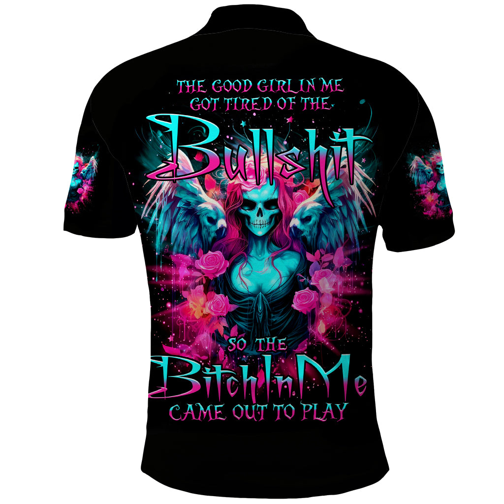 Witch Skull Polo Shirt The Good Girl In Me Got Tired Of The Bullshit