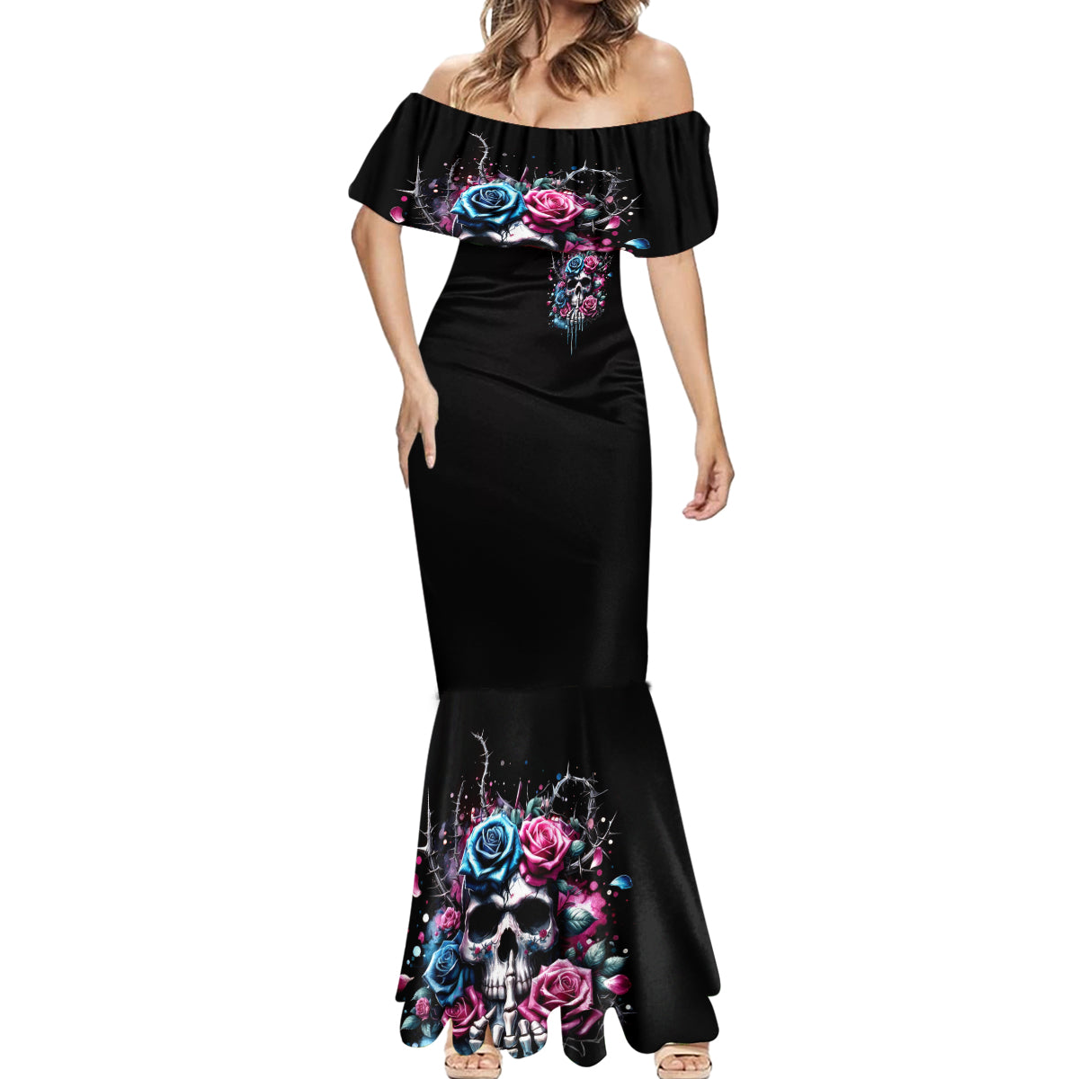 Rose Skull Mermaid Dress Fresh Out Of Fucks