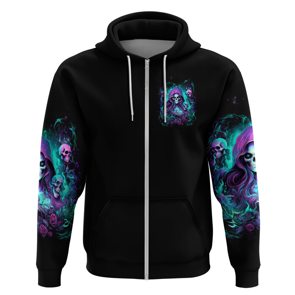Witch Skull Zip Hoodie If I'm Too Quiet And Smiling You Might Want To Run
