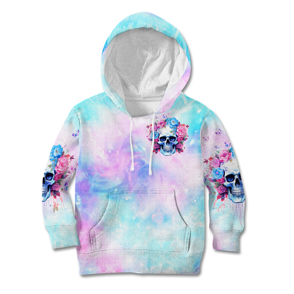 Flower Skull Kid Hoodie I'm Not Ant-Social I'm Just Not User Friendly
