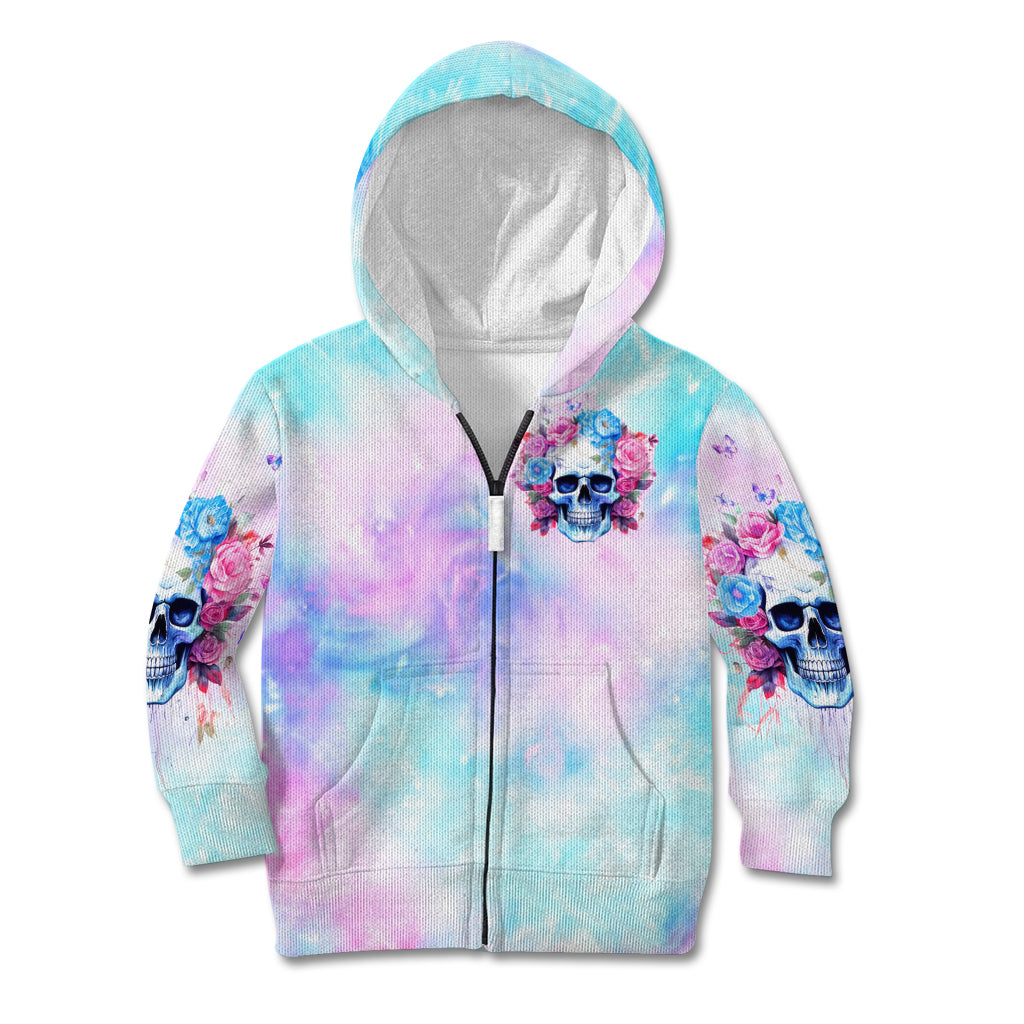 Flower Skull Kid Hoodie I'm Not Ant-Social I'm Just Not User Friendly