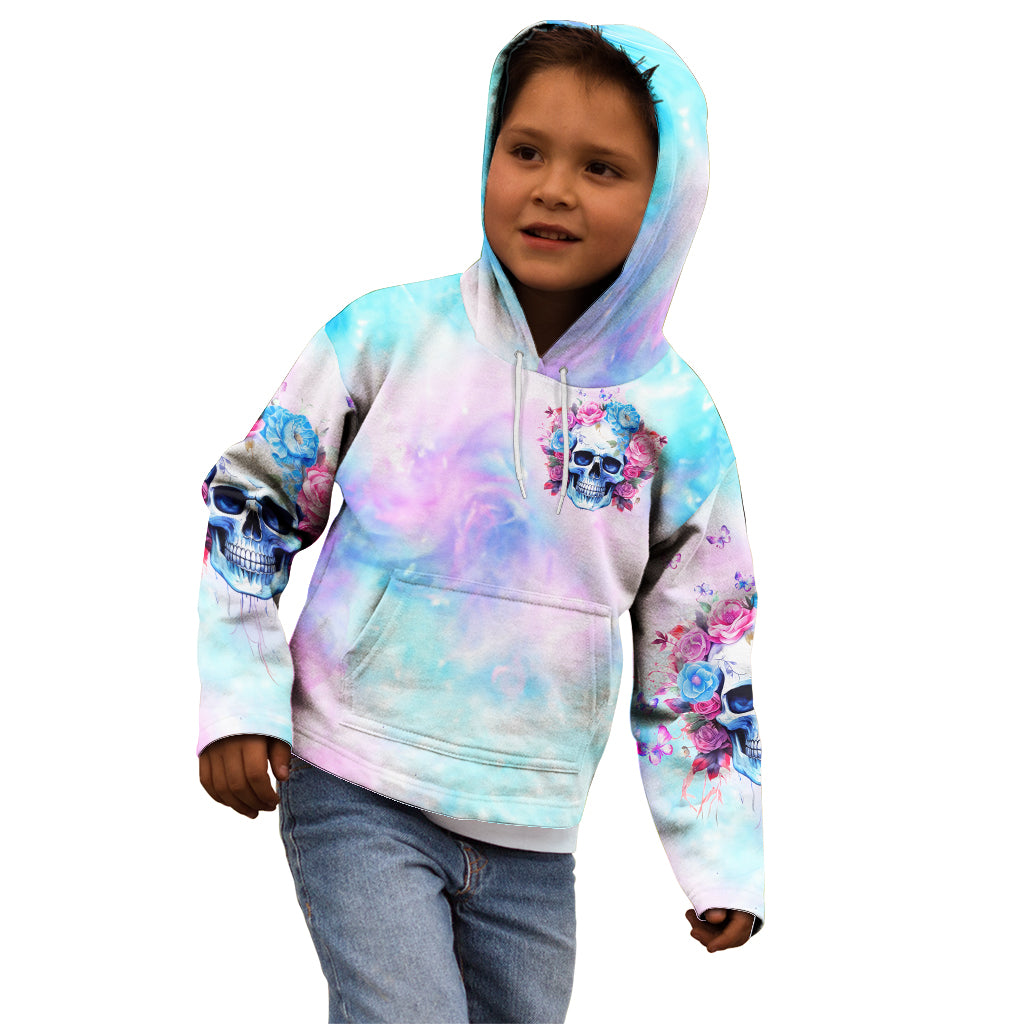 Flower Skull Kid Hoodie I'm Not Ant-Social I'm Just Not User Friendly