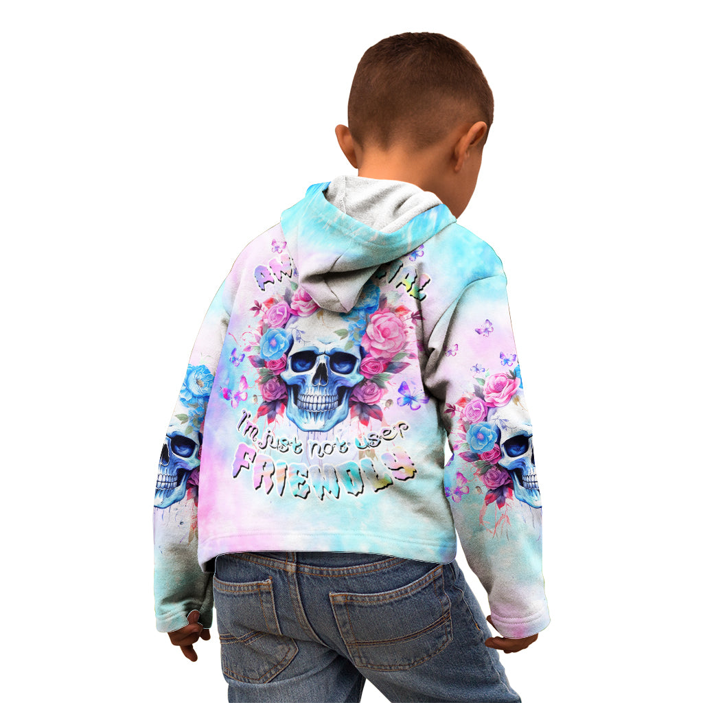 Flower Skull Kid Hoodie I'm Not Ant-Social I'm Just Not User Friendly