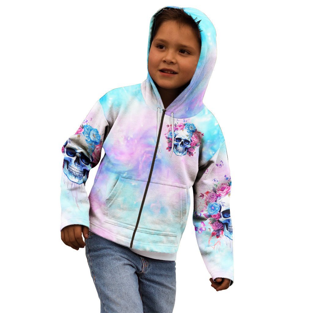 Flower Skull Kid Hoodie I'm Not Ant-Social I'm Just Not User Friendly
