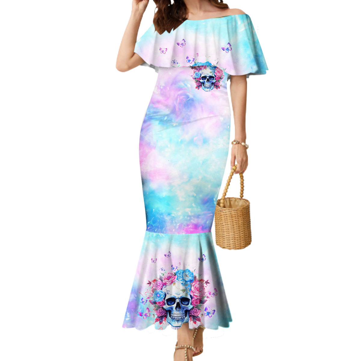 Flower Skull Mermaid Dress I'm Not Ant-Social I'm Just Not User Friendly