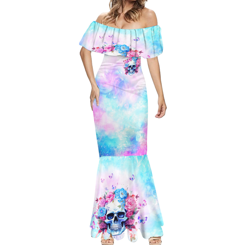 Flower Skull Mermaid Dress I'm Not Ant-Social I'm Just Not User Friendly