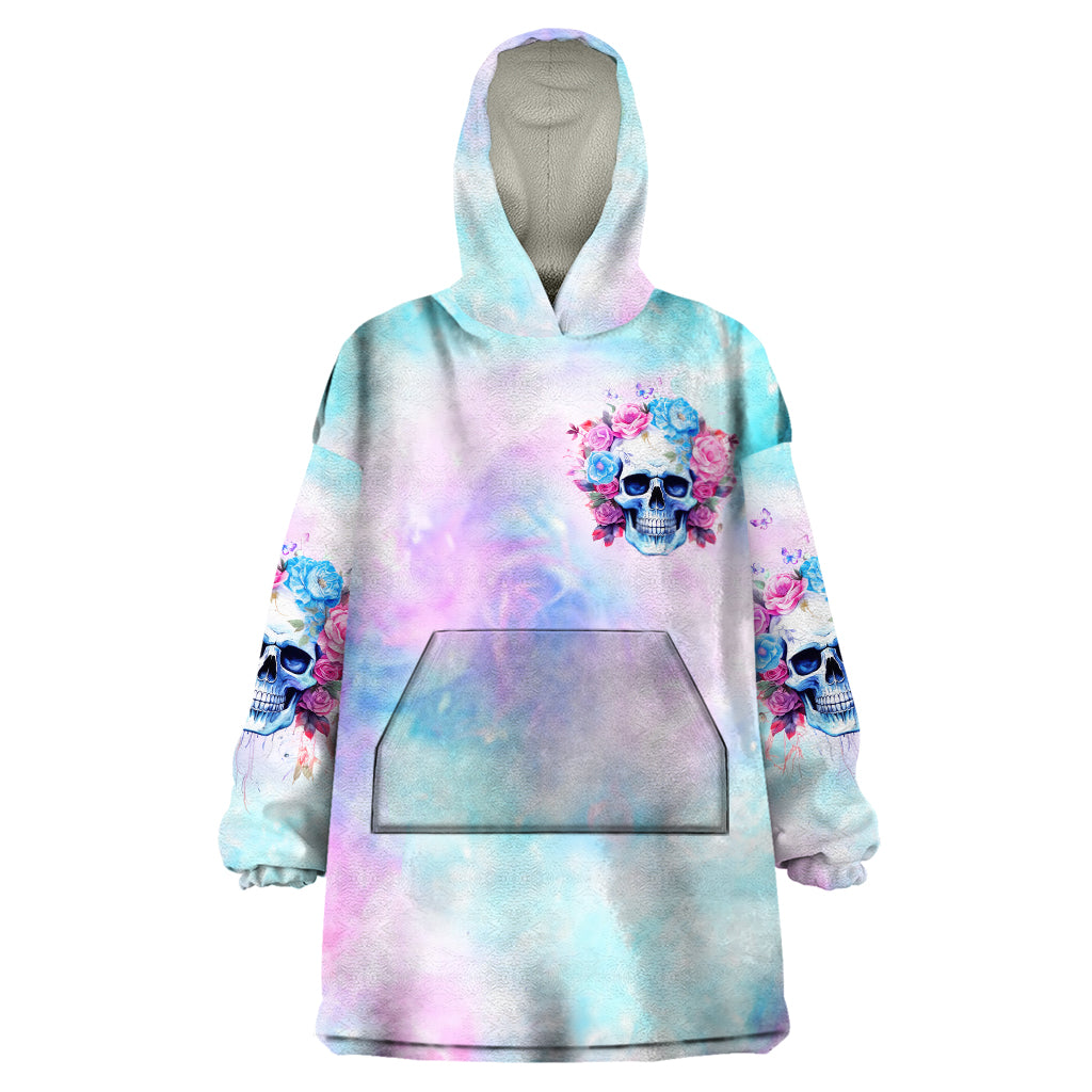 Flower Skull Wearable Blanket Hoodie I'm Not Ant-Social I'm Just Not User Friendly
