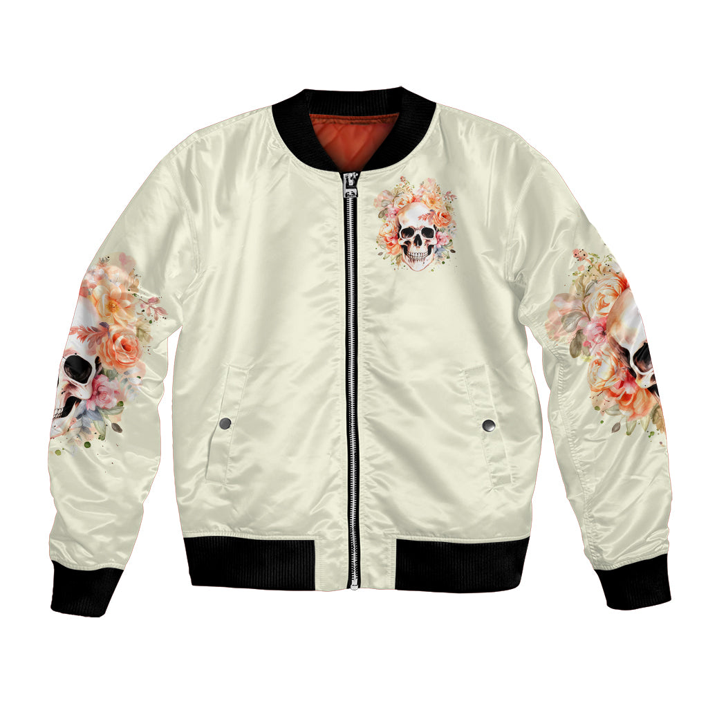 Rose Skull Bomber Jacket The Good Girl In Me Got Tired Of The Bullshit