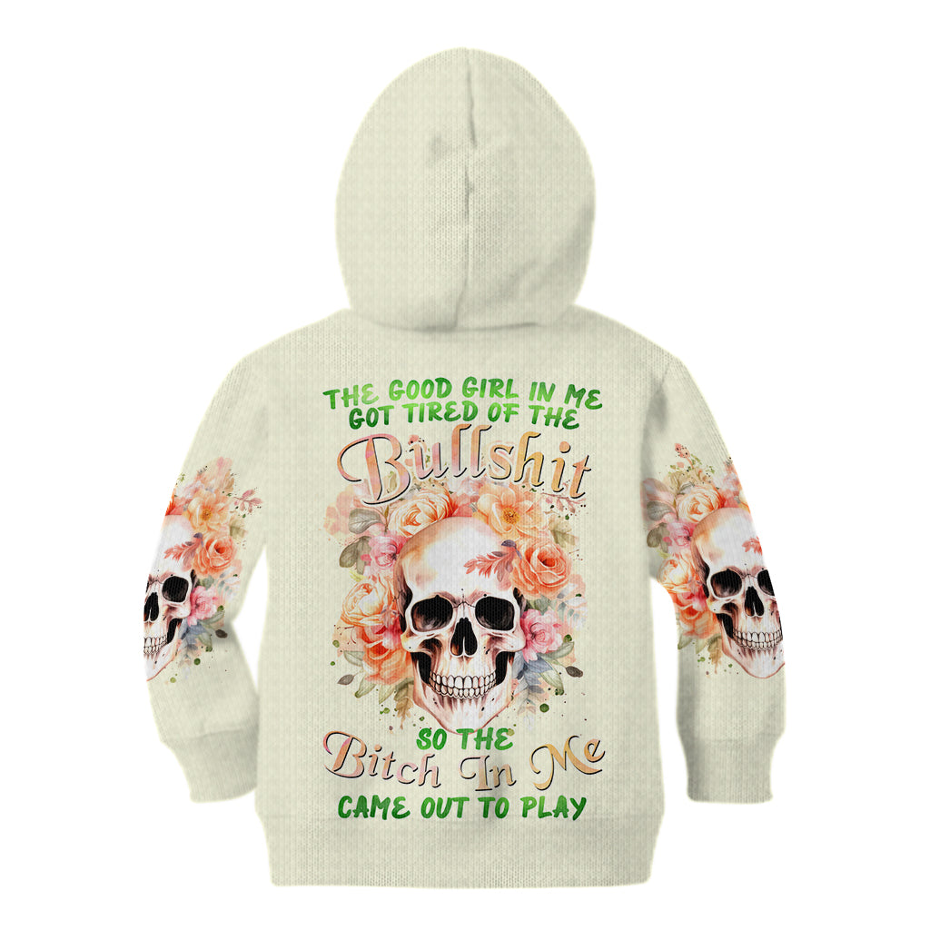Rose Skull Kid Hoodie The Good Girl In Me Got Tired Of The Bullshit