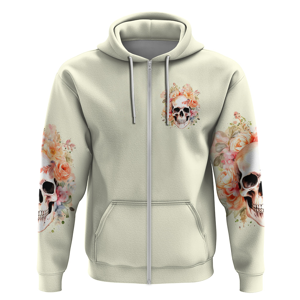 Rose Skull Zip Hoodie The Good Girl In Me Got Tired Of The Bullshit