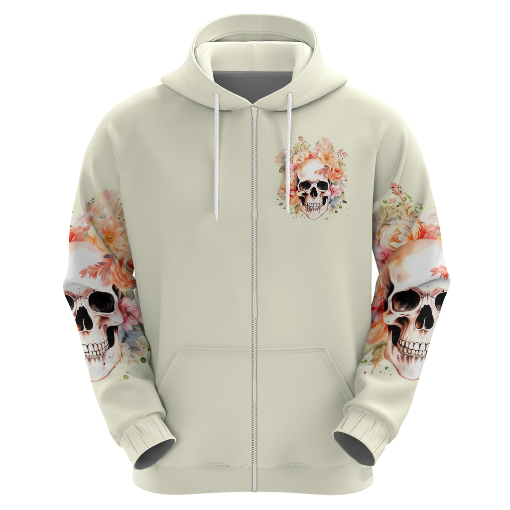 Rose Skull Zip Hoodie The Good Girl In Me Got Tired Of The Bullshit