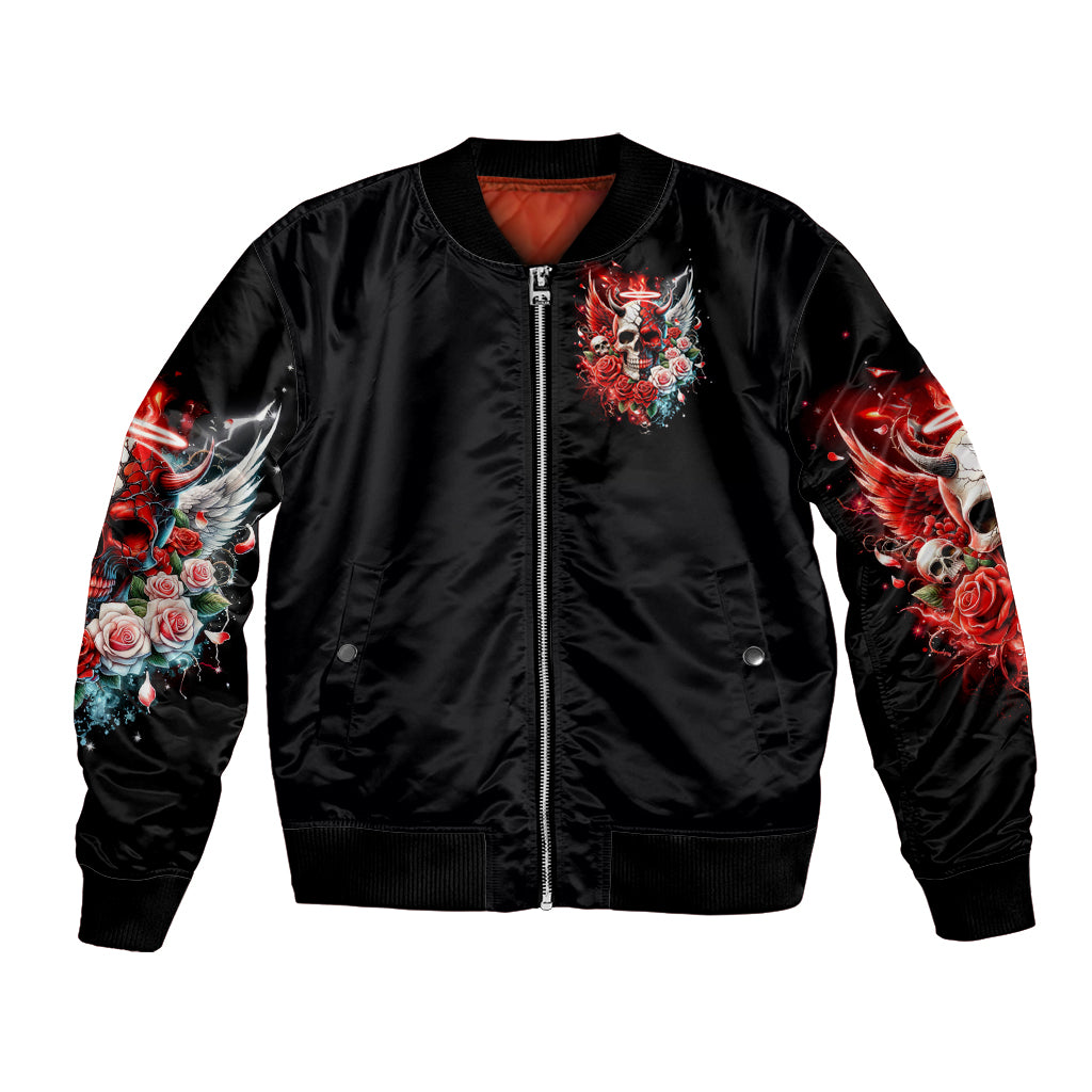 Evil Angel Skull Bomber Jacket Even The Devil Was Once An Angel