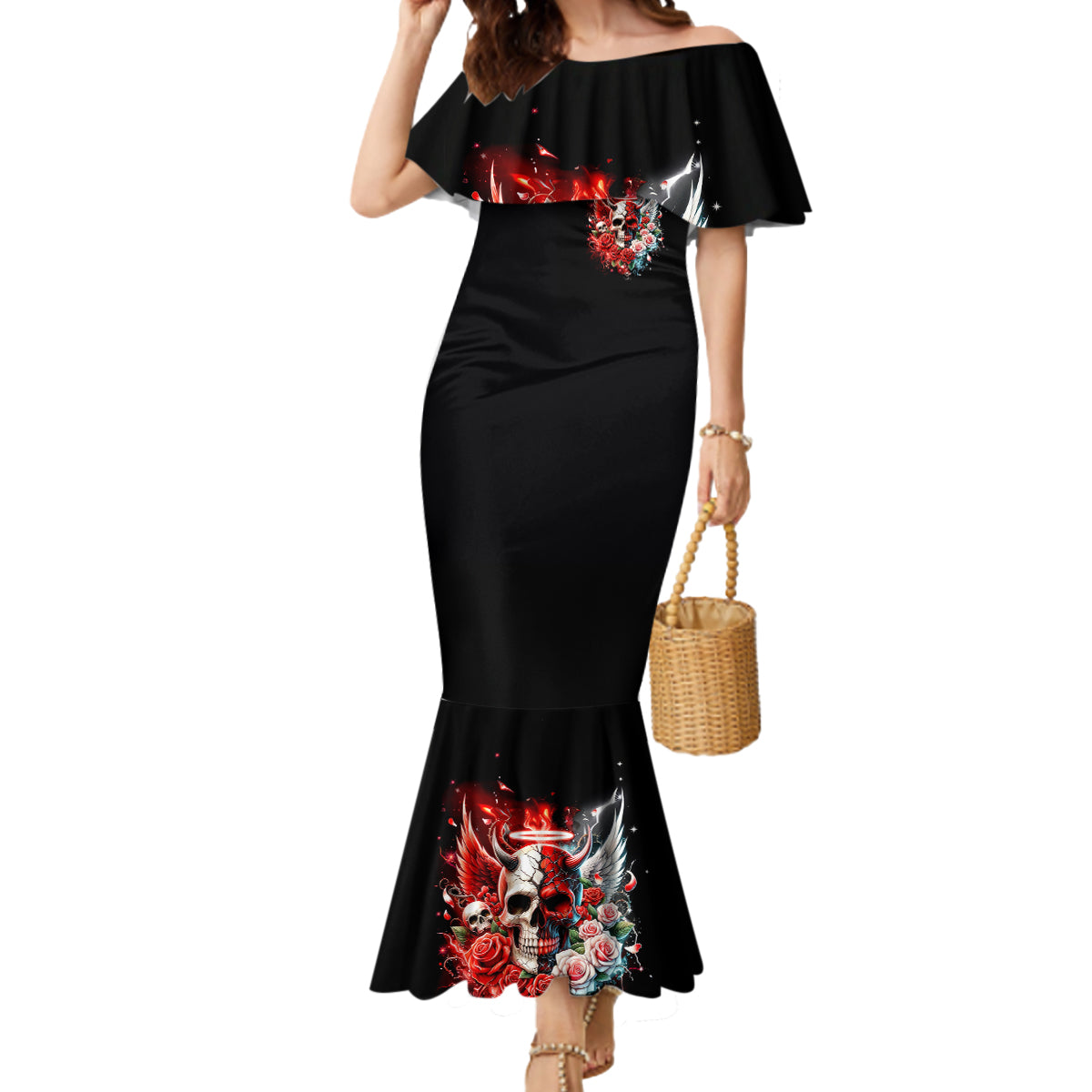 Evil Angel Skull Mermaid Dress Even The Devil Was Once An Angel