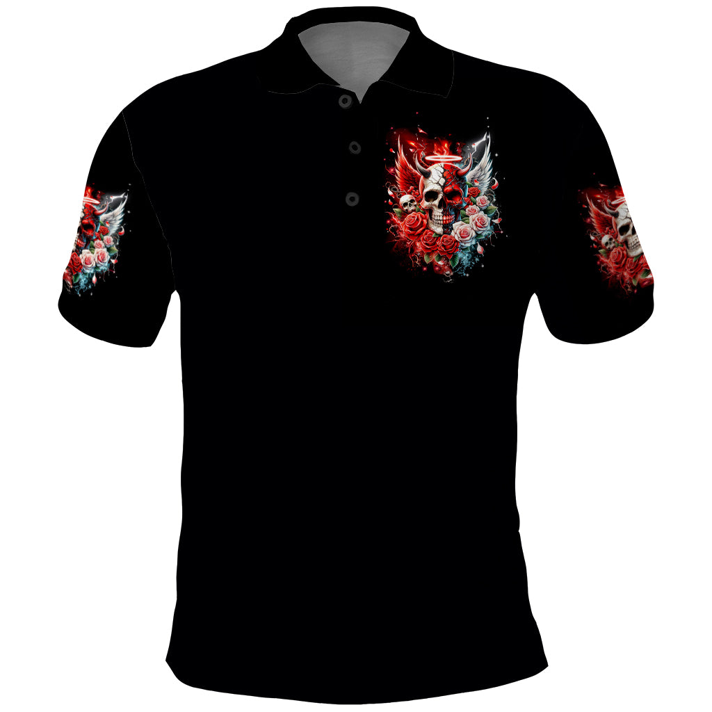 Evil Angel Skull Polo Shirt Even The Devil Was Once An Angel