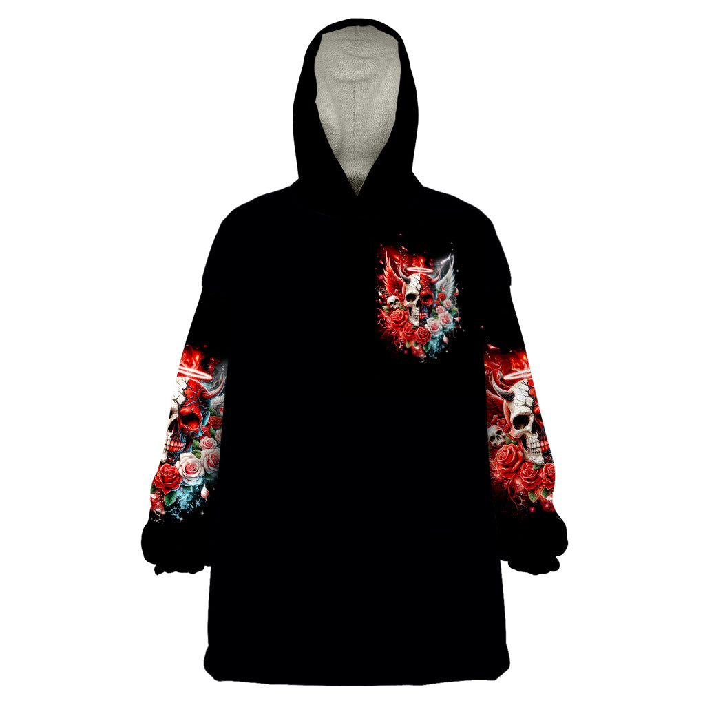 Evil Angel Skull Wearable Blanket Hoodie Even The Devil Was Once An Angel