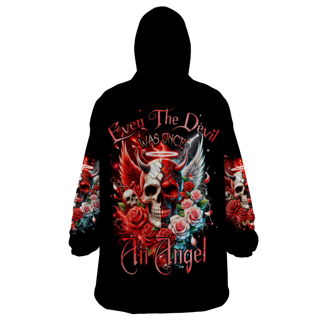Evil Angel Skull Wearable Blanket Hoodie Even The Devil Was Once An Angel