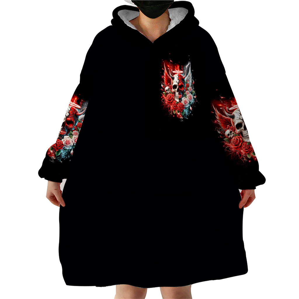 Evil Angel Skull Wearable Blanket Hoodie Even The Devil Was Once An Angel