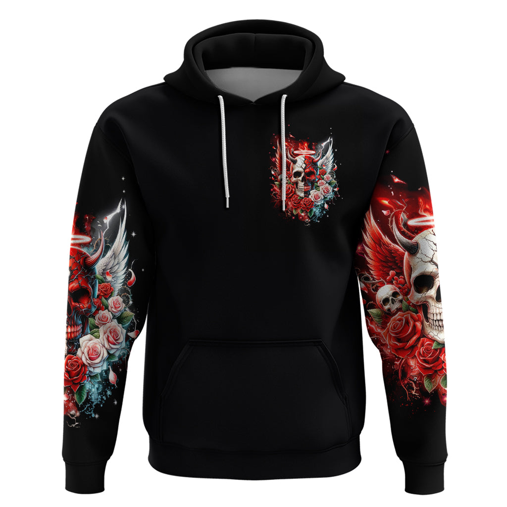 Evil Angel Skull Zip Hoodie Even The Devil Was Once An Angel