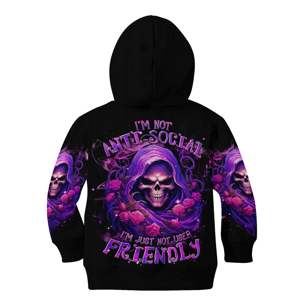 Reaper Skull Kid Hoodie I'm Not Ant-Social I'm Just Not User Friendly