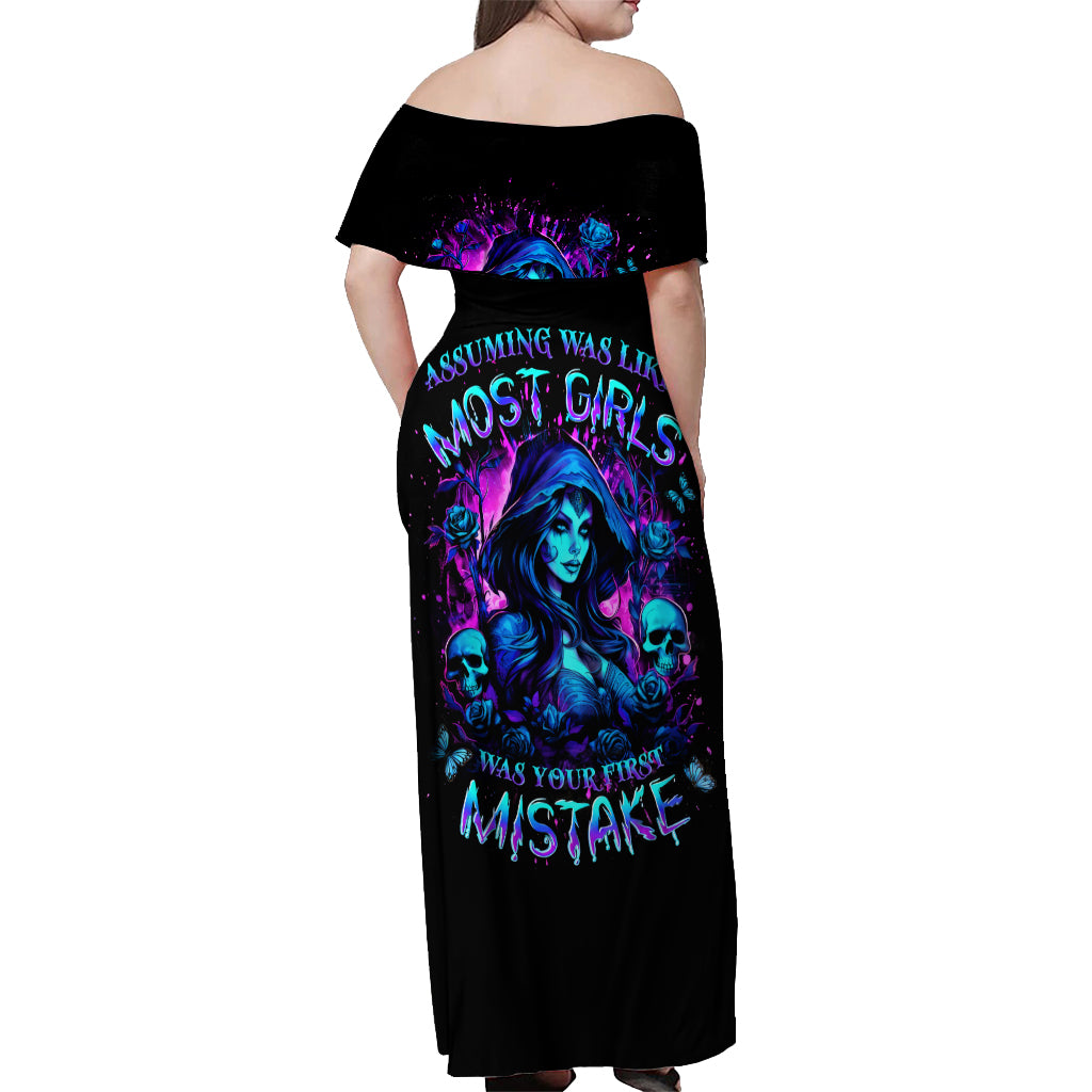 Witch Skull Off Shoulder Maxi Dress Assuming Was Like Most Girls Was Your First Mistake