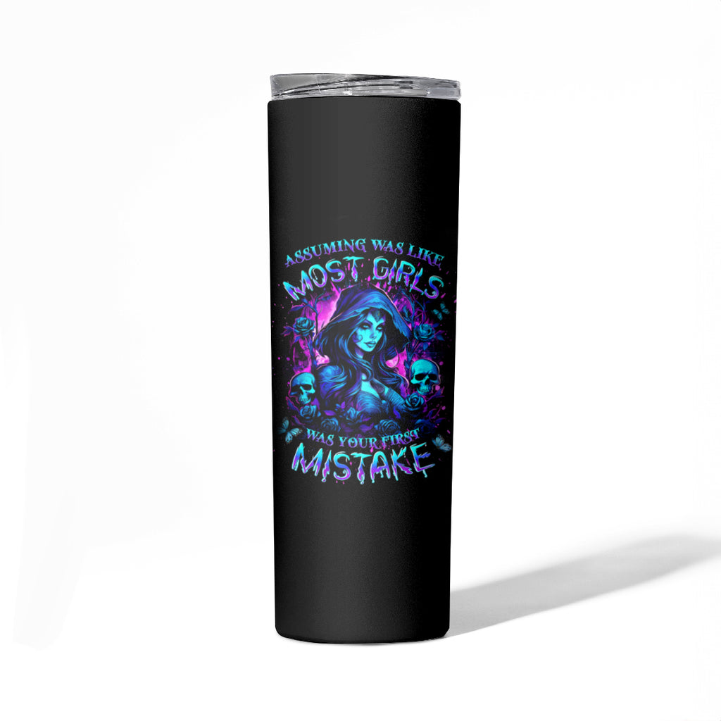 Witch Skull Skinny Tumbler Assuming Was Like Most Girls Was Your First Mistake