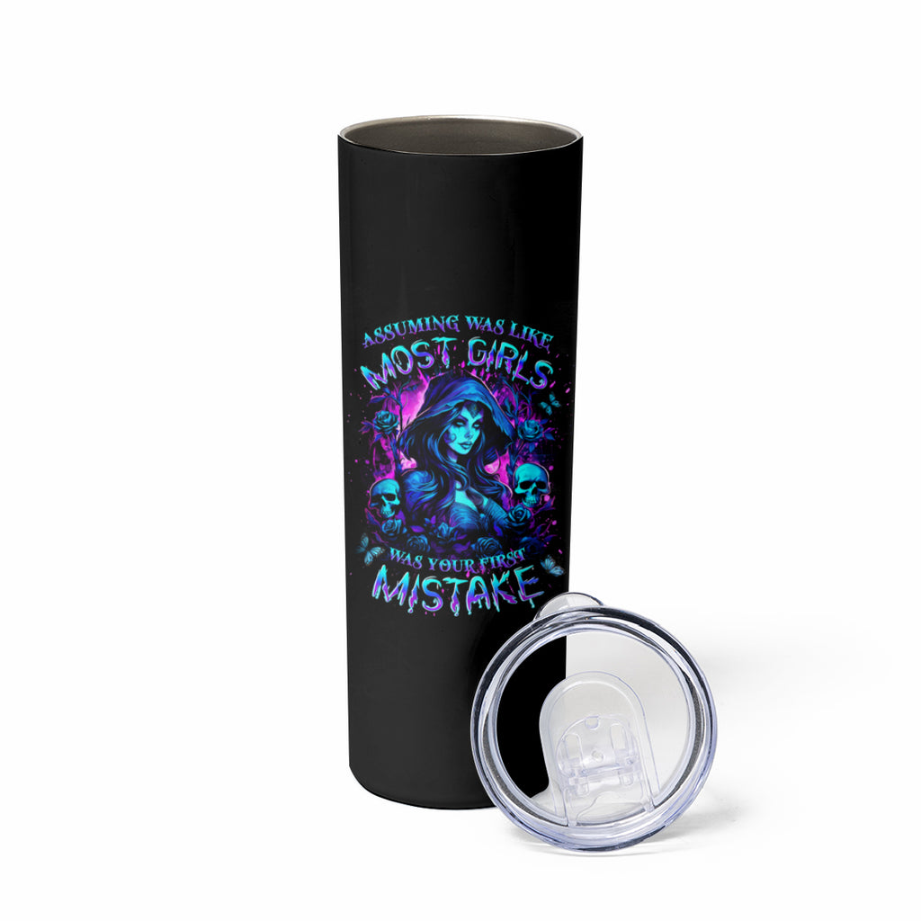 Witch Skull Skinny Tumbler Assuming Was Like Most Girls Was Your First Mistake