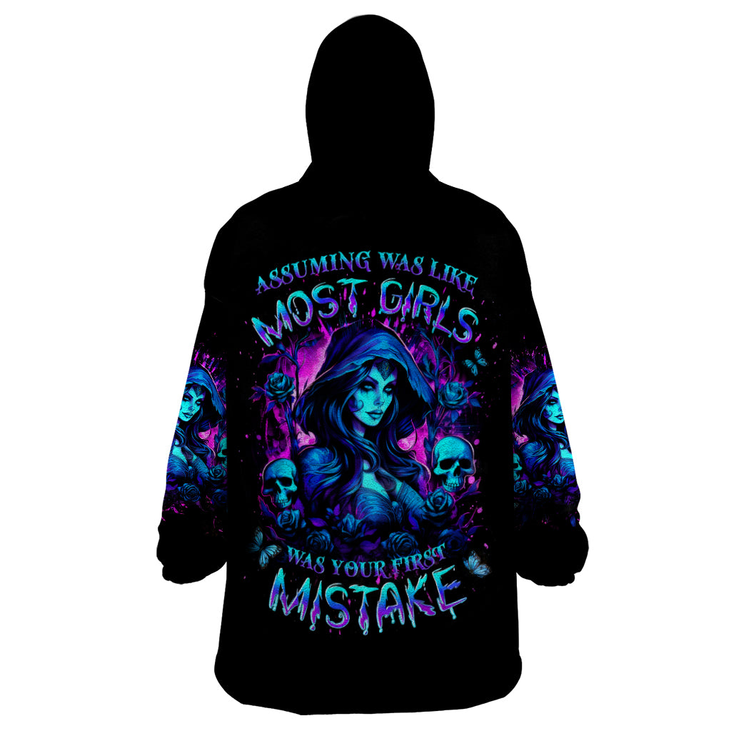 Witch Skull Wearable Blanket Hoodie Assuming Was Like Most Girls Was Your First Mistake