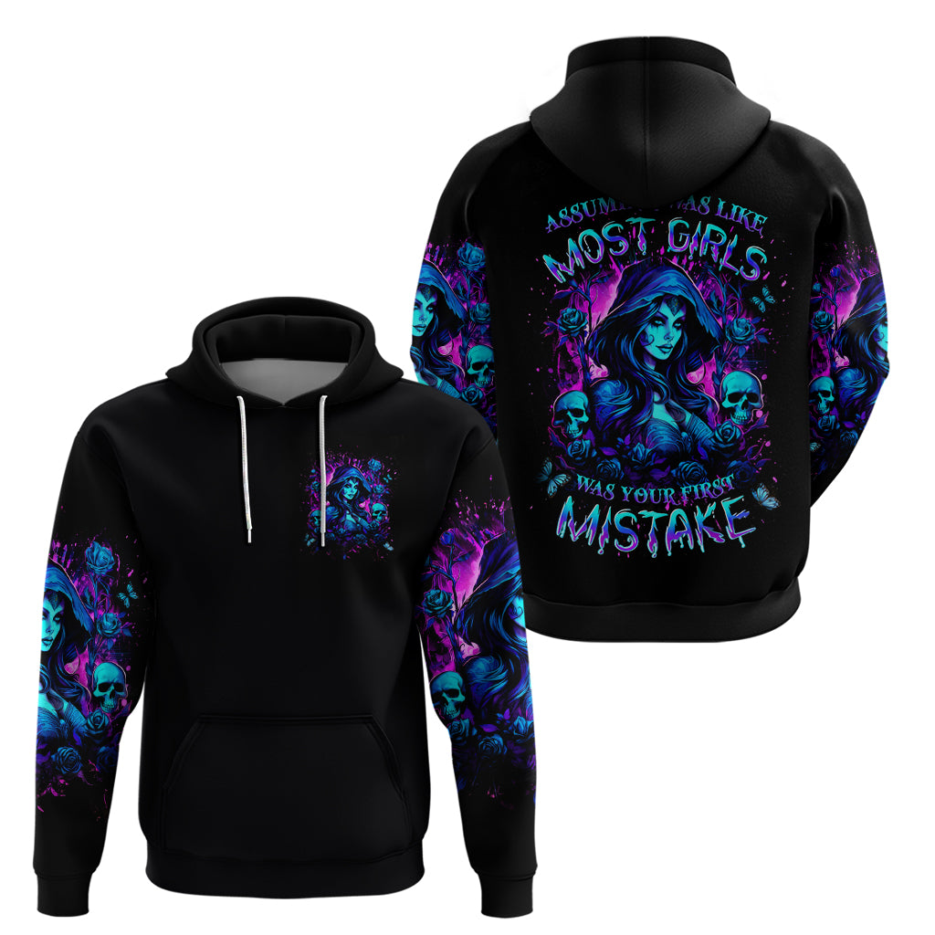 Witch Skull Zip Hoodie Assuming Was Like Most Girls Was Your First Mistake
