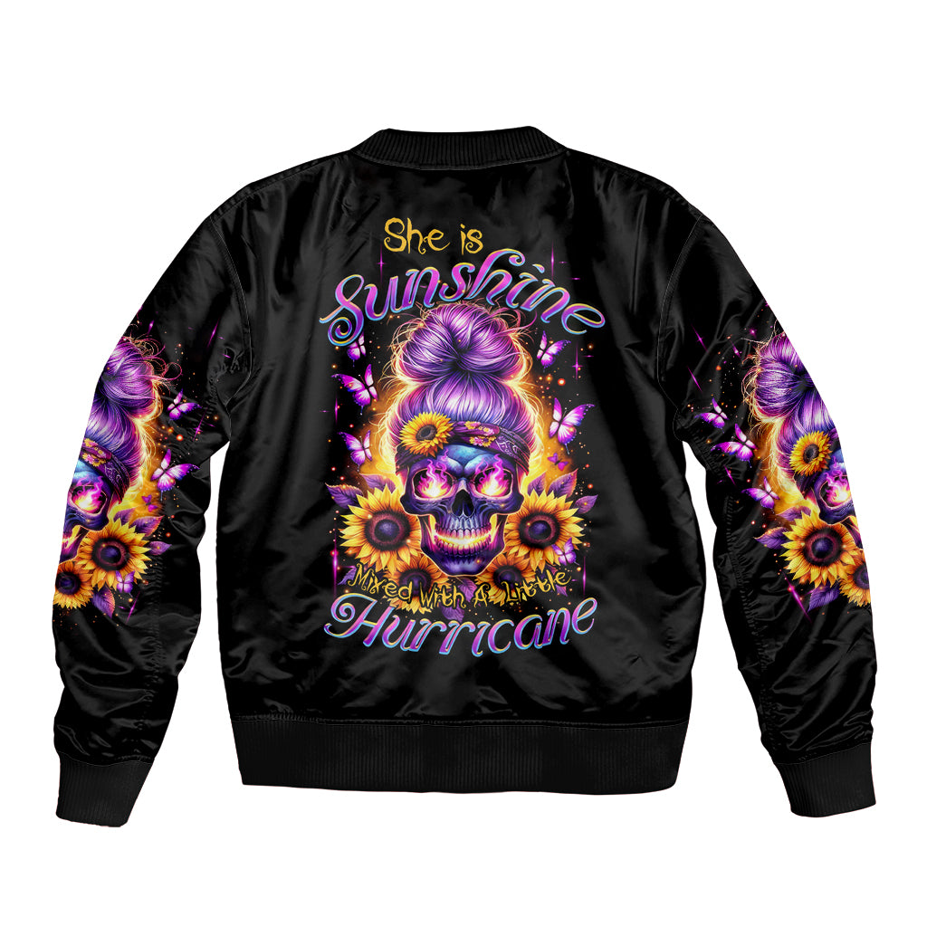 Sunflower Skull Bomber Jacket She Is Sunshine Mixed With A Little Hurricane
