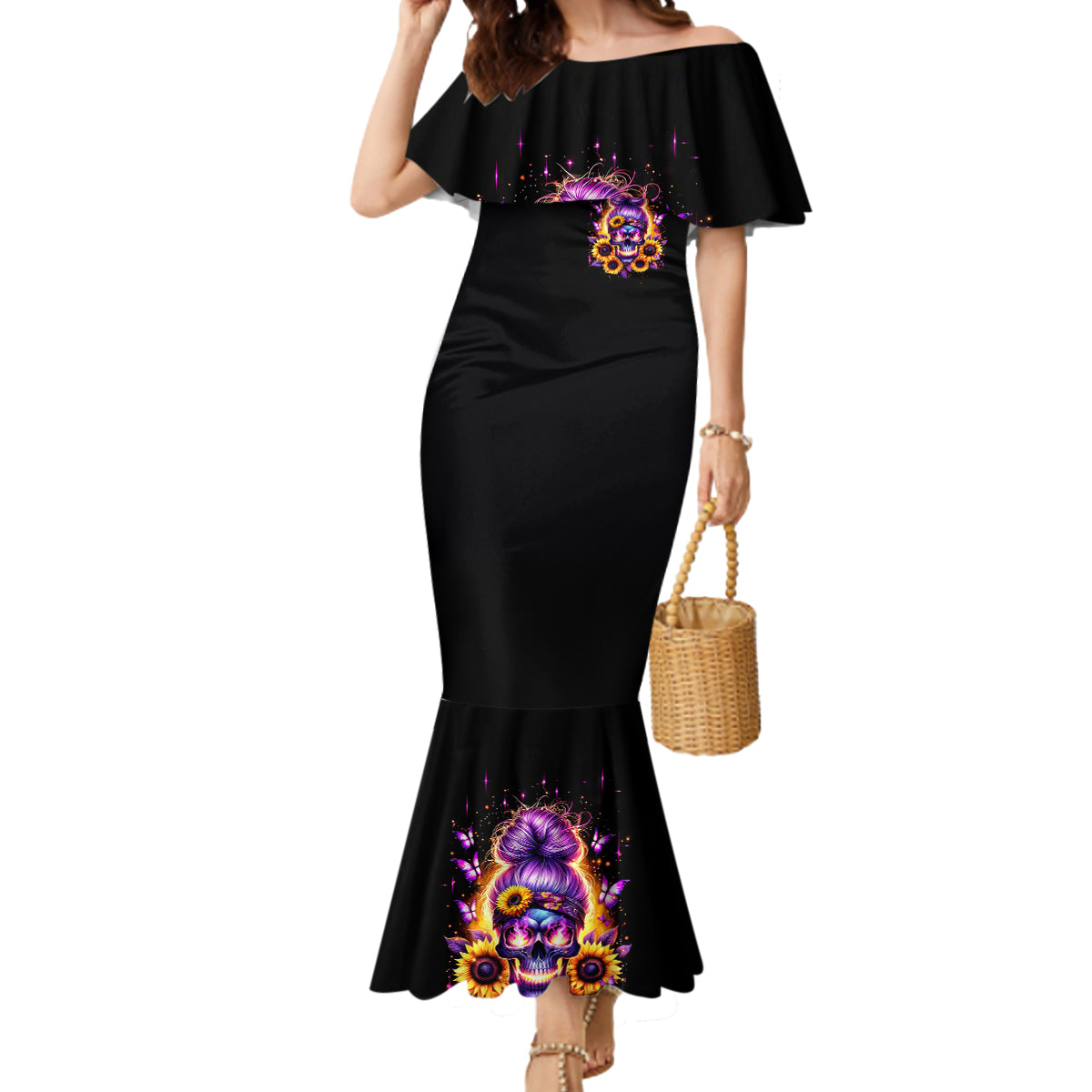 Sunflower Skull Mermaid Dress She Is Sunshine Mixed With A Little Hurricane