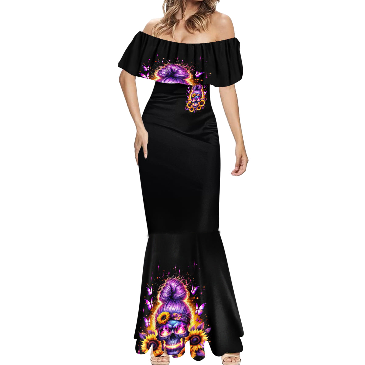 Sunflower Skull Mermaid Dress She Is Sunshine Mixed With A Little Hurricane