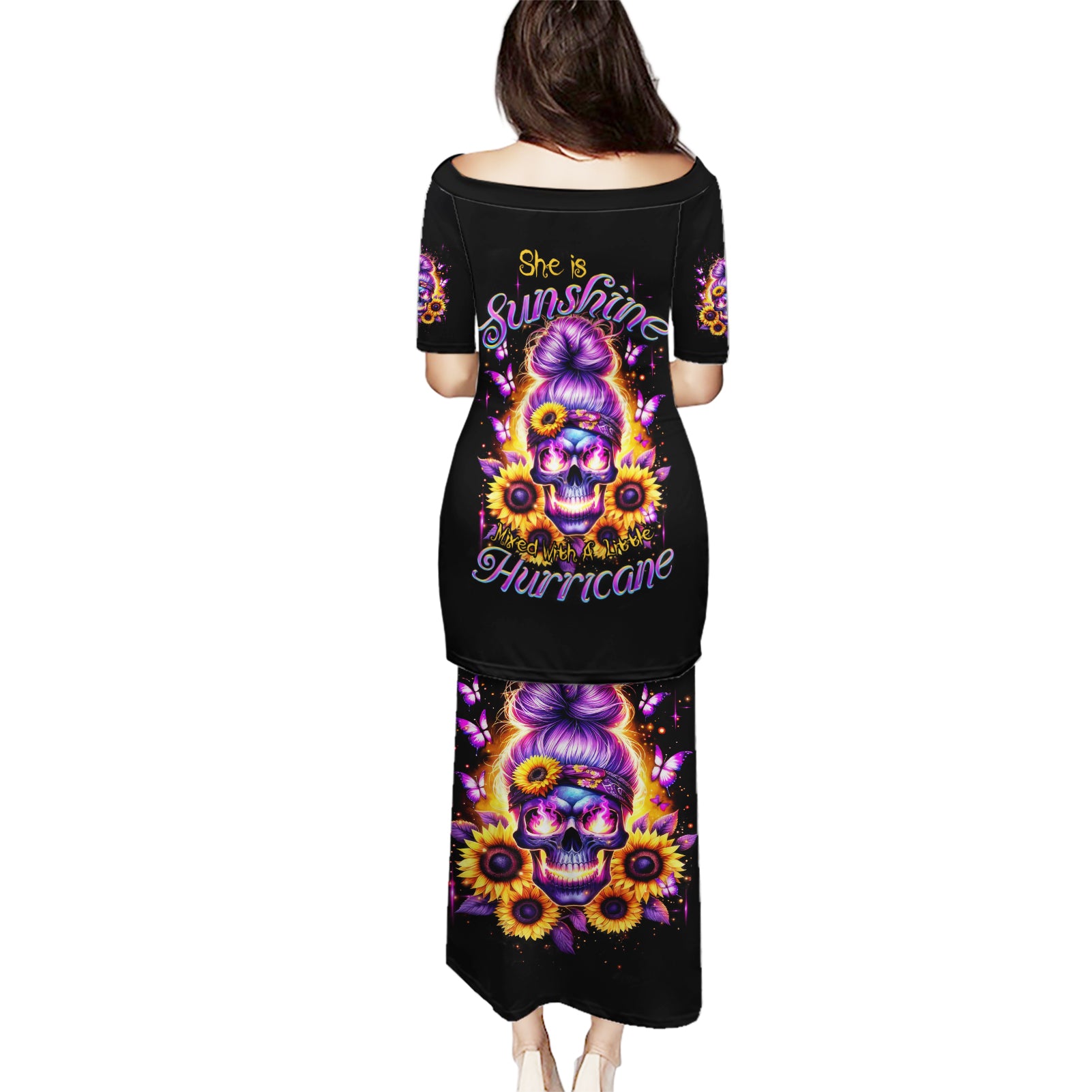 Sunflower Skull Puletasi She Is Sunshine Mixed With A Little Hurricane